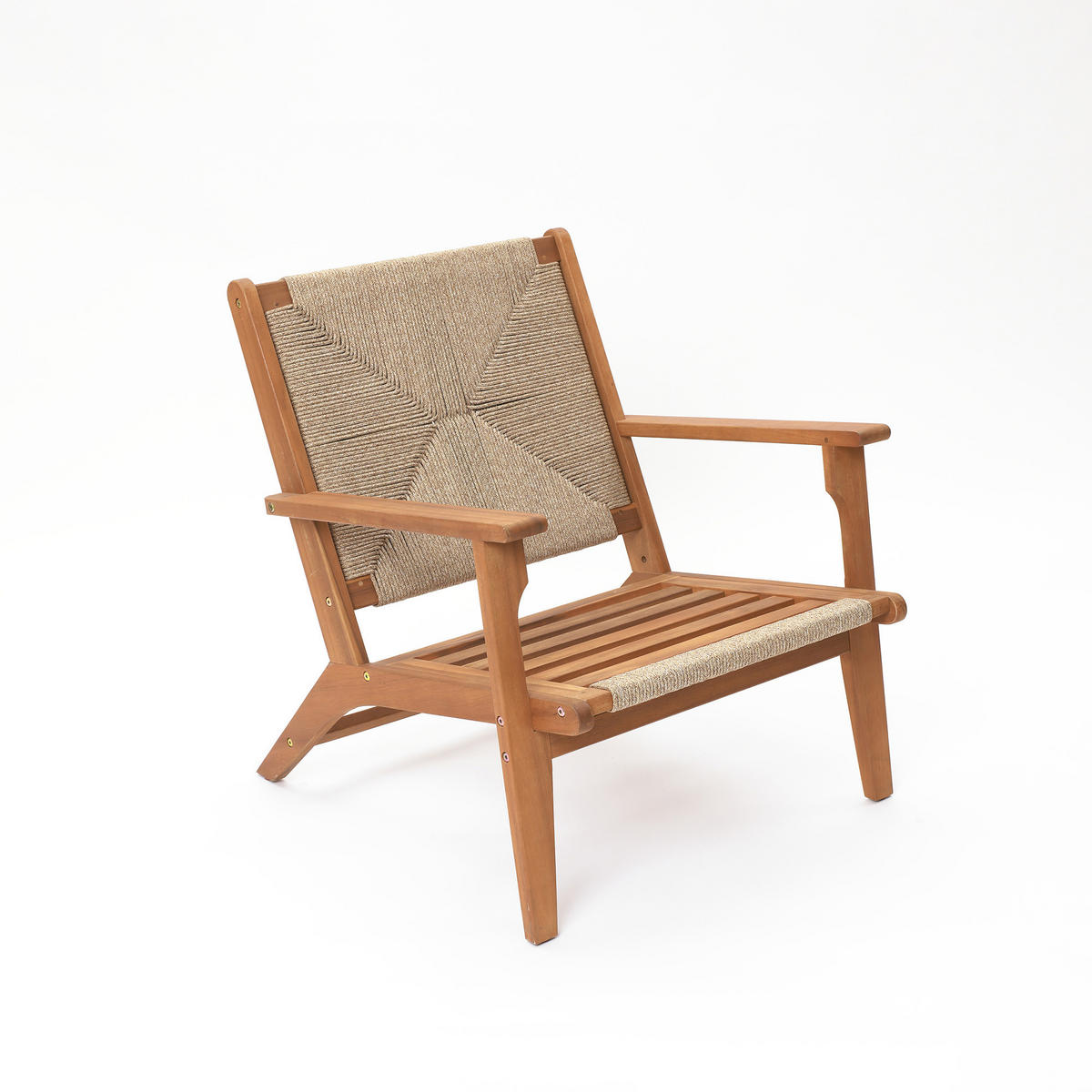 73CM Outdoor-Ess- und Terrassenstuhl aus Akazienholz mit Kissen - Ahornfarben, Holz (73/73/64.5cm) - Hometopia