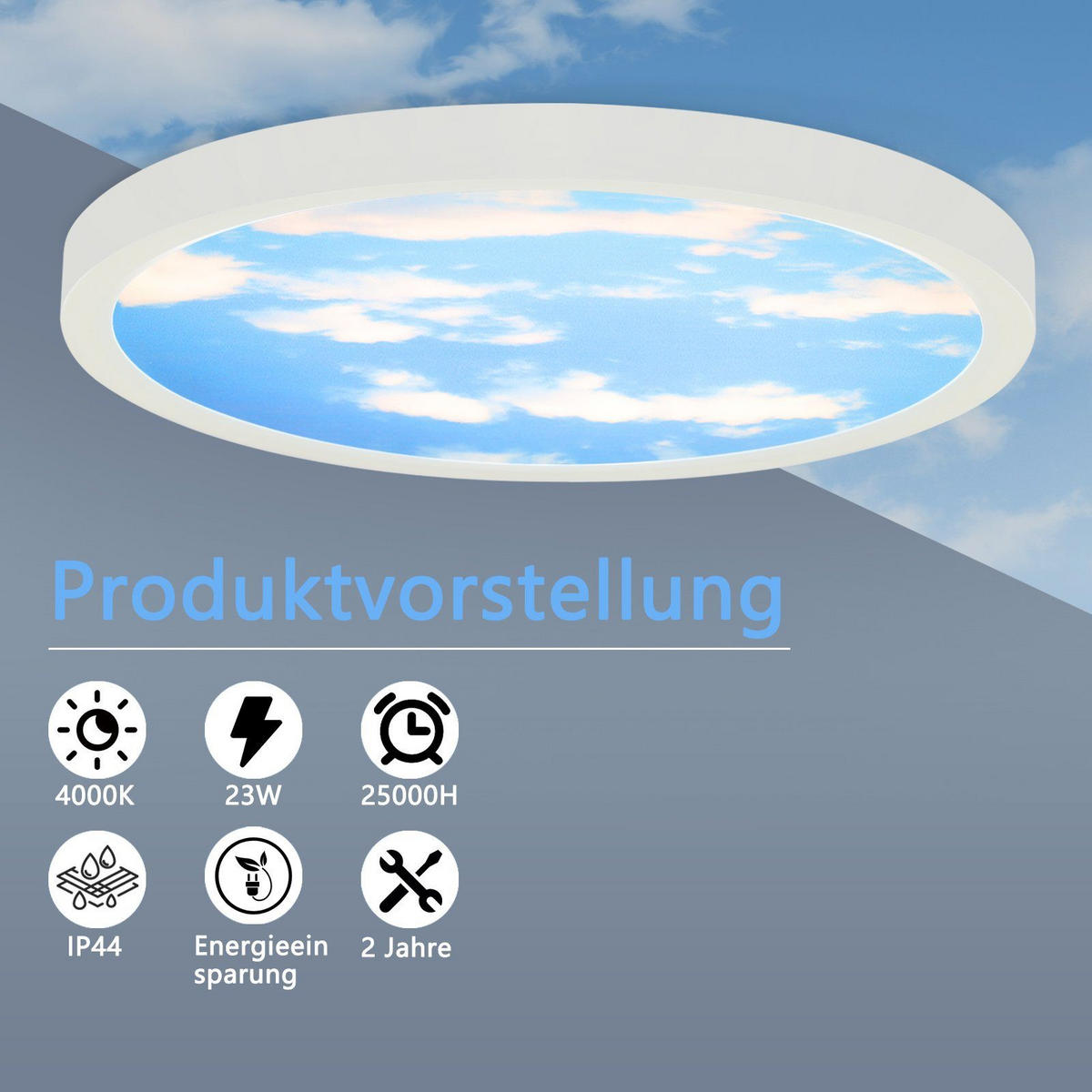 LED-DECKENLEUCHTE Wolkenzauber 23 cm - Weiß, Kunststoff (23/23/2cm) - Nettlife