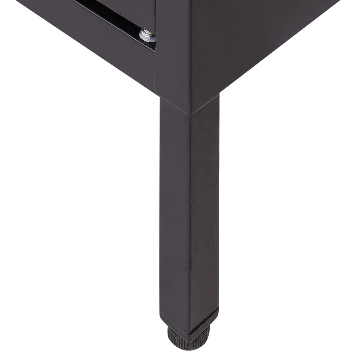 SIDEBOARD mit Glastüren Metall 115 cm Schwarz Newport - Schwarz, Metall (115/65/35cm) - Beliani