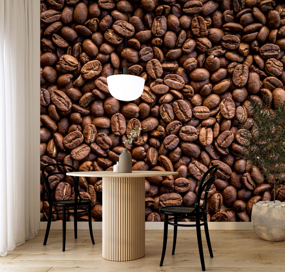 FOTOTAPETE für Esszimmer Kaffee Kaffeebohnen 3D 200x140 - Braun, Papier (200/140cm) - Muralo