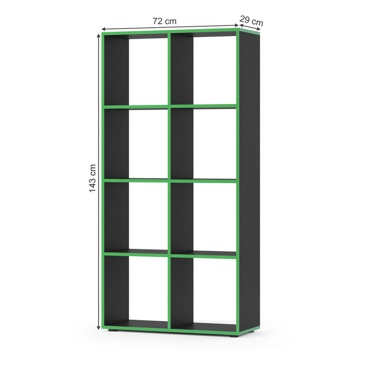 RAUMTEILER Scutum Schwarz/Grün 72 x 143 cm - Schwarz/Grün, Holzwerkstoff (143/72/29cm) - Vicco