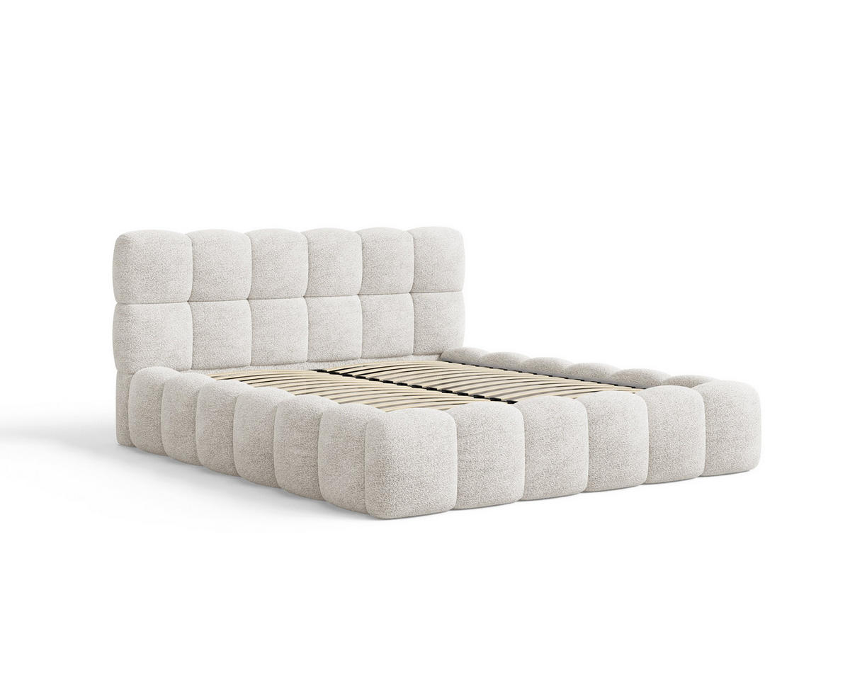 POLSTERBETT 19 - 140x200 cm – Arena – Bett mit Federmechanismus und Stauraum - Weiß, Holz (140/200cm) - ROYAL24_MARKT