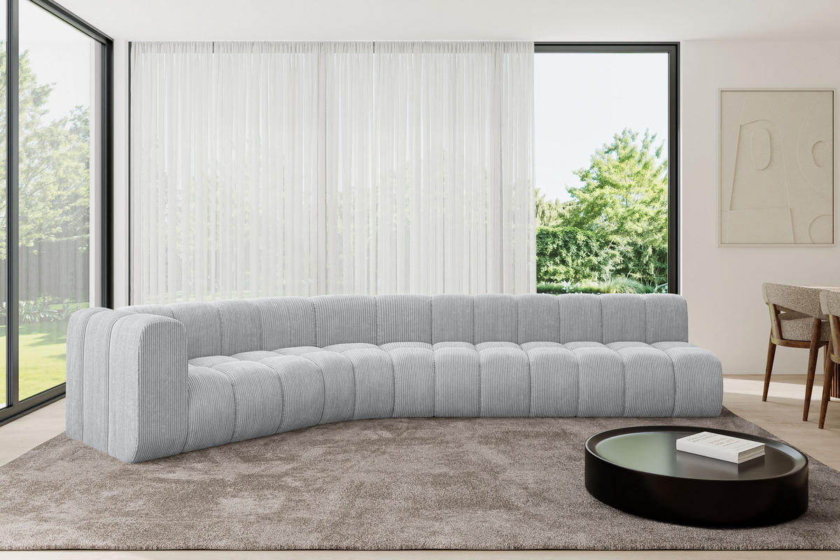 ECKSOFA modulares Sofa Karex-L2 - 399x194x70 cm Grau - Grau, Holzwerkstoff/Textil (399/194cm) - ALTDECOR