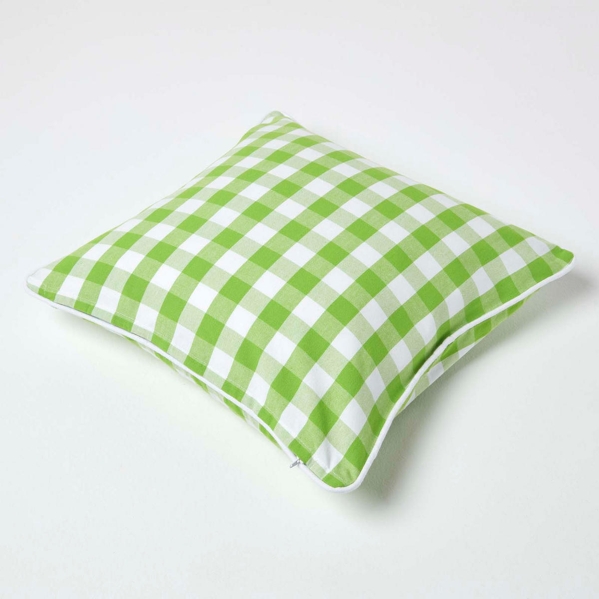 KISSENHÜLLE Karo-Muster 45/45 cm, 100% Baumwolle - Grün, Textil (45/45cm) - Homescapes