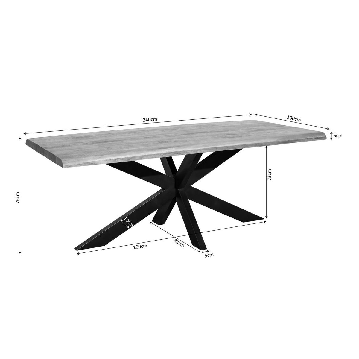 BAUMSTAMMTISCH Denver Braun 100/240/76 cm - Braun, Holz (100/240/76cm) - Starfurn