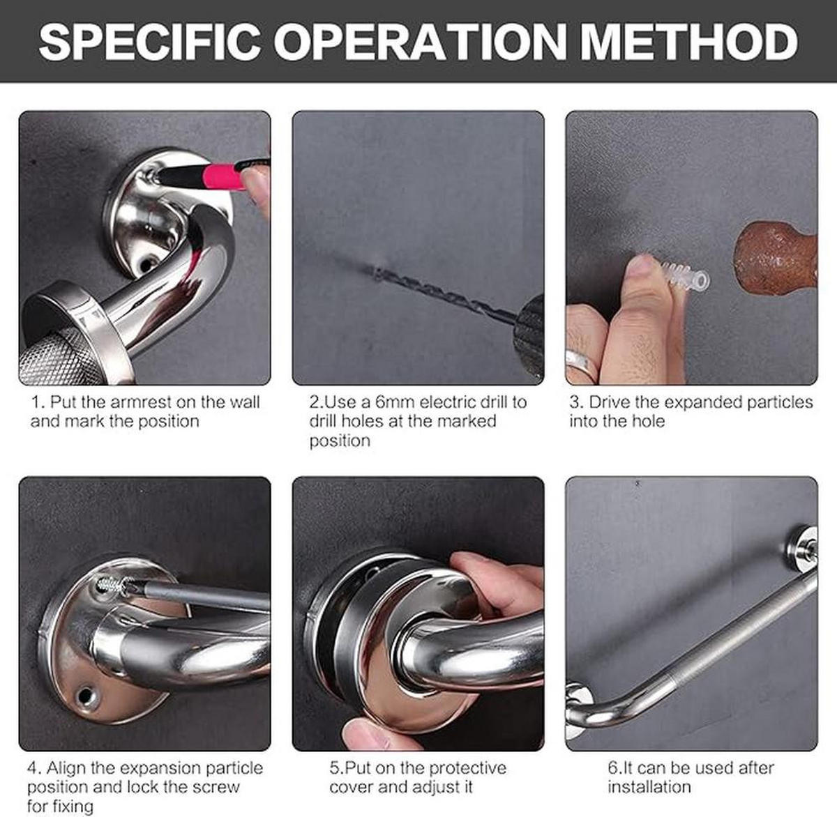 HALTEGRIFFE 2er-Set Edelstahl 40 cm Rutschfester Griff Für Dusche und WC - Silberfarben, Metall (2.5/6/40cm)