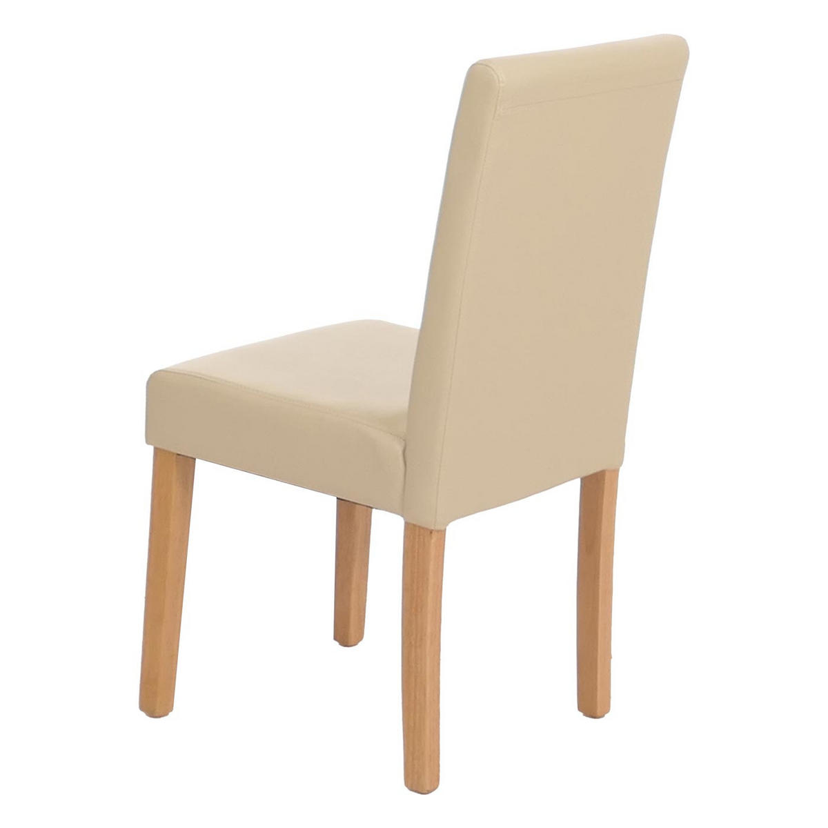 ESSZIMMERSTUHL 2er-Set klassisch und zeitlos 90x43x56cm Sitzhöhe 45cm Kunstleder helle Beine Creme - Beige, Kunststoff (43/90/56cm) - CHEFGASTRO