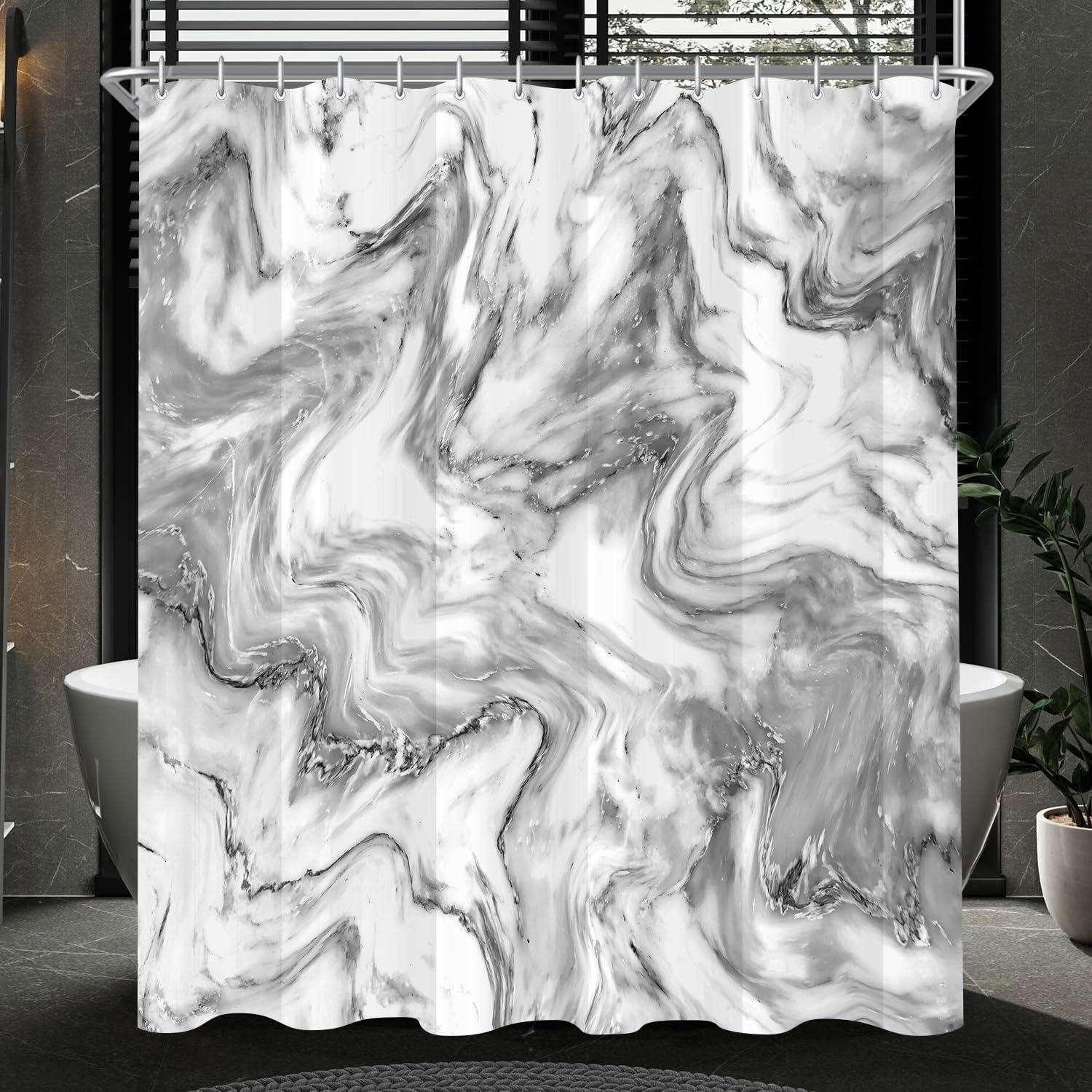 DUSCHVORHANG Marmoroptik 180 x 200 cm Wasserabweisend Waschbar - Multicolor, Textil (180/200cm)