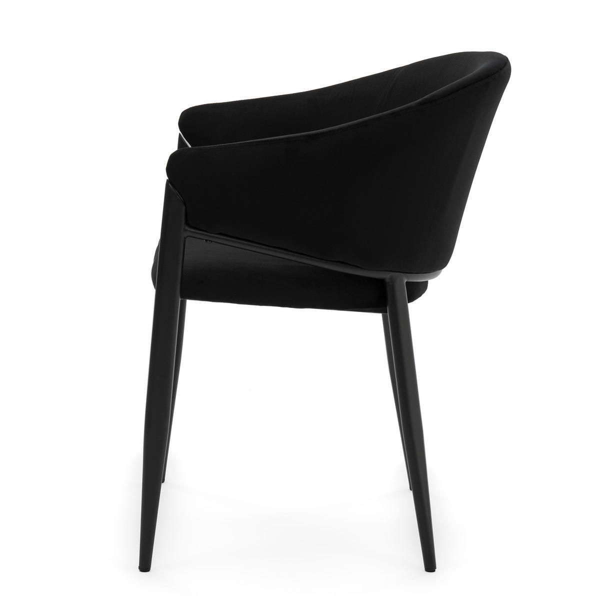STUHL BUENO gespolsterter - schwarz - Glamour Velour Samt - Schwarz, Textil/Metall (57/81/59cm) - NEW HOME