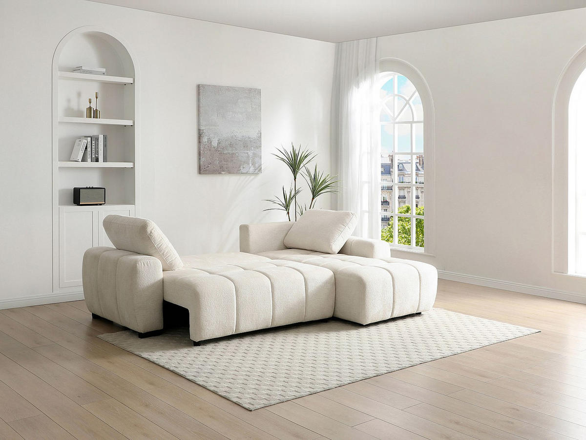 SCHLAFSOFA - 5 Personen - Stoff - Beige - Beige, Textil (260/95/178cm) - Vente-Unique