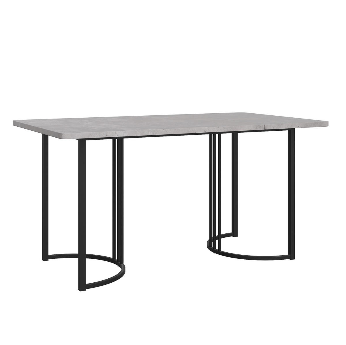 ESSTISCH, MDF mit Marmor-Muster & Metallgestell, 140/80/75 cm, Grau - Grau, Holzwerkstoff (140/80/75cm) - Redom