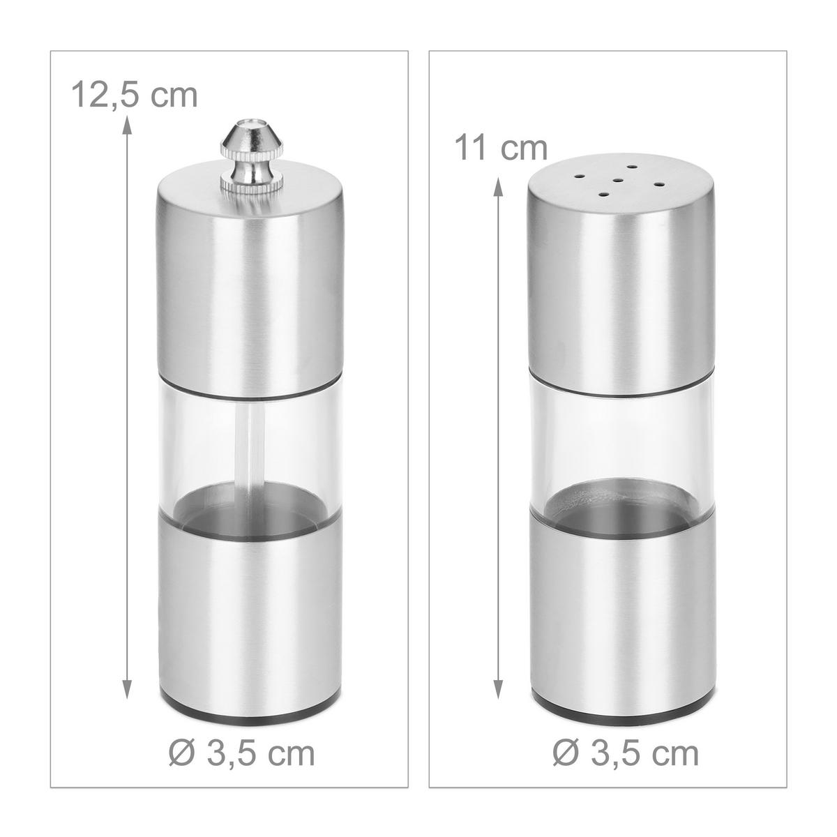 GEWÜRZSTREUER - Silberfarben, Keramik/Kunststoff (10/15/5cm) - Relaxdays