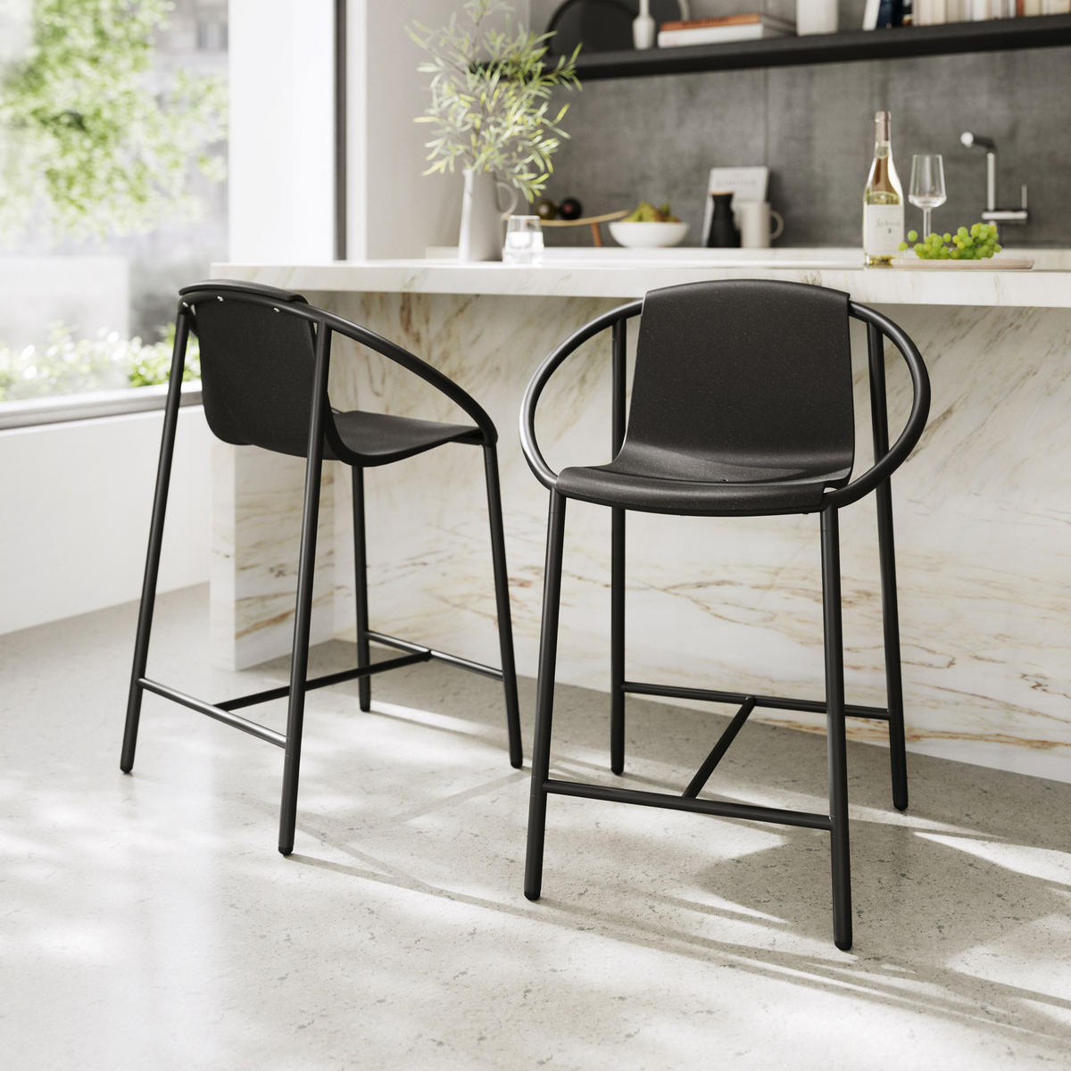 BARSTUHL Ringo, Black - Schwarz, Metall (58/90/64cm) - Umbra