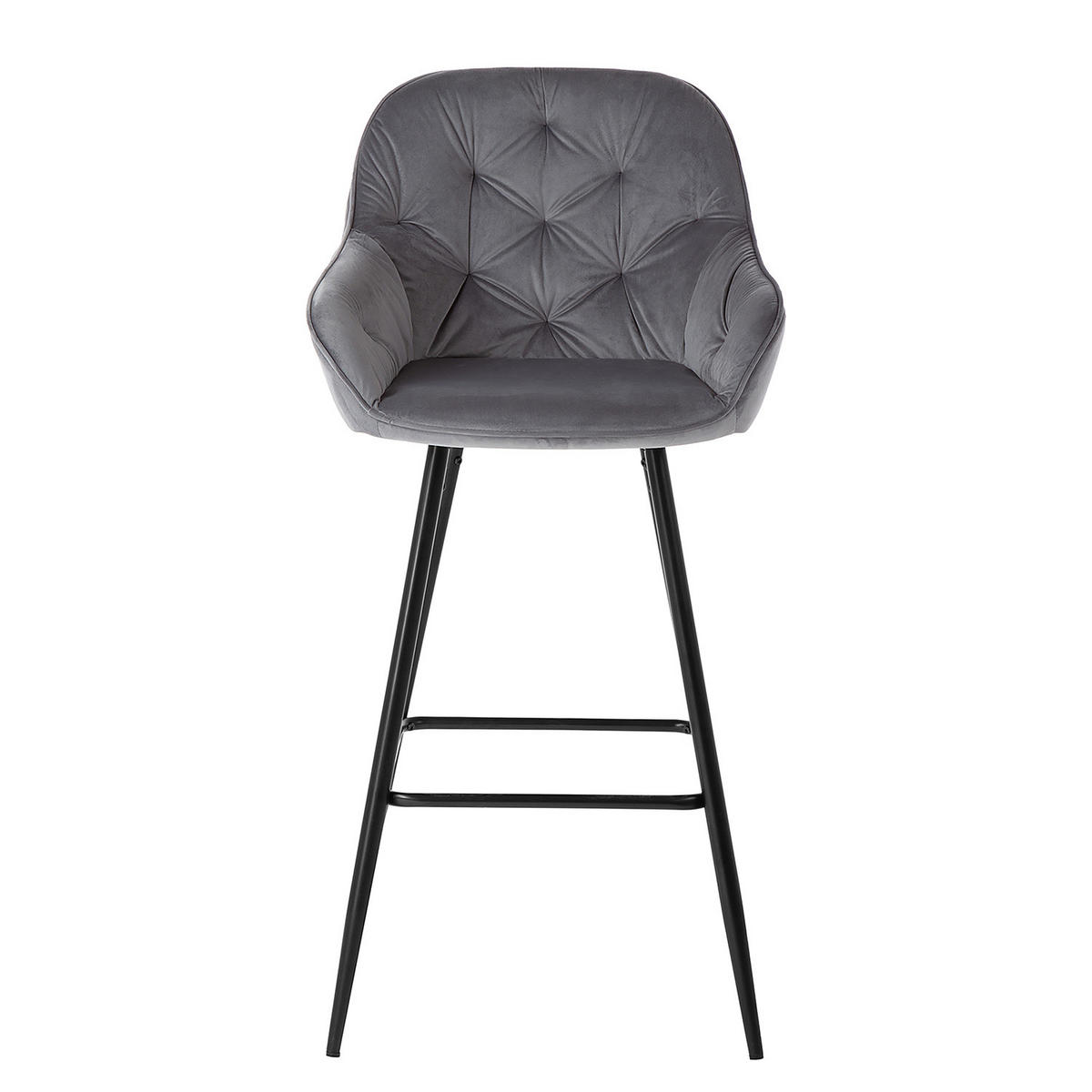 BARSTUHL - Grau, Textil/Metall (52/107/55cm) - home24