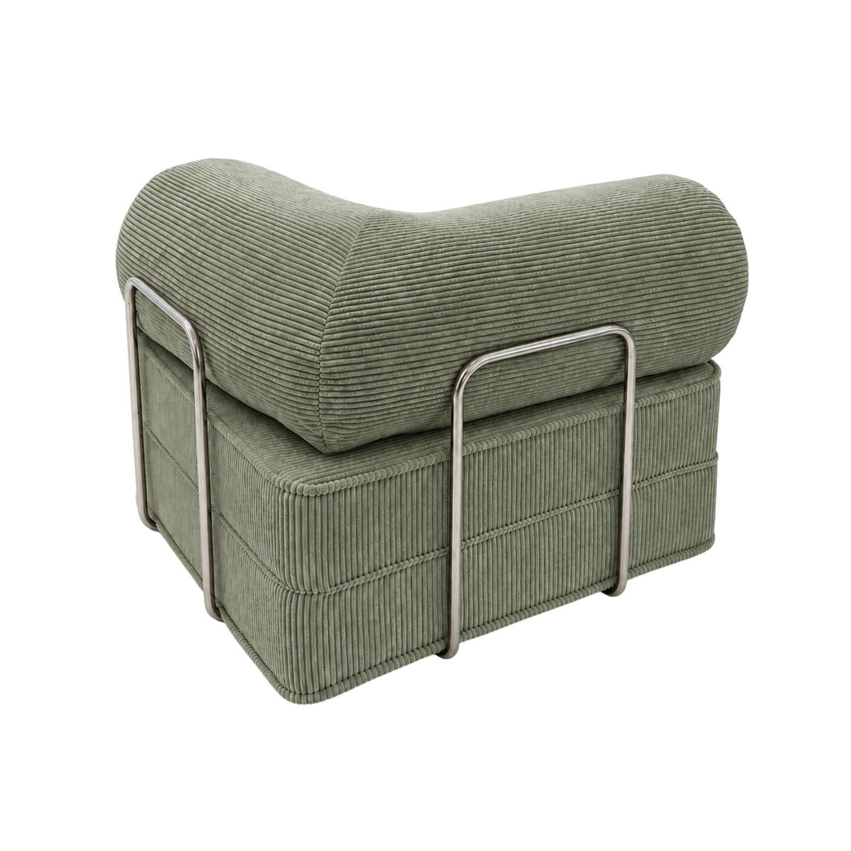 MINIMALISTISCHE Lounge Sitzgelegenheit aus Cord Olivgrün - Olivgrün, Textil (100/70/100cm) - SURB