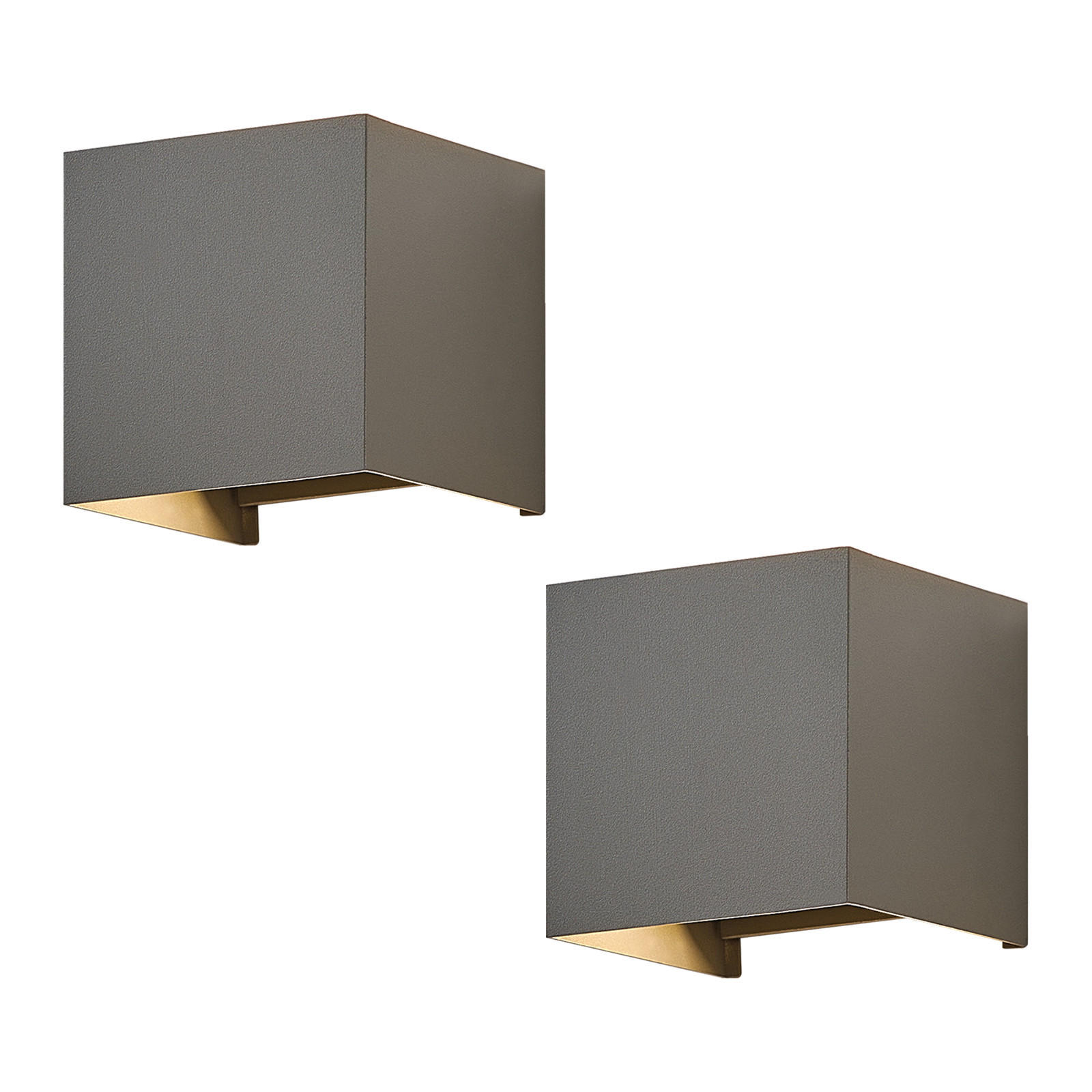 LED WANDLEUCHTE Inspiration 2er-Set - Grau, Metall (10/10/10cm) - Nettlife