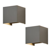 LED WANDLEUCHTE Inspiration 2er-Set - Grau, Metall (10/10/10cm) - Nettlife