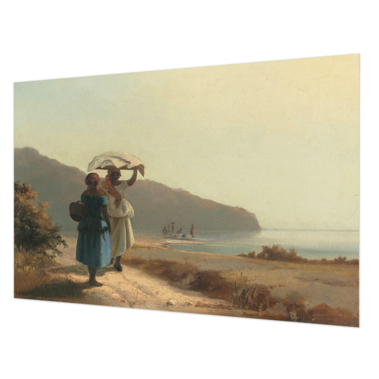 FOTOTAPETE 104x70 cm - Ein Spaziergang am Meer - Beige, Textil (104/70cm) - Wallfluent