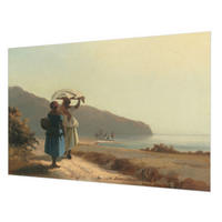 FOTOTAPETE 104x70 cm - Ein Spaziergang am Meer - Beige, Textil (104/70cm) - Wallfluent