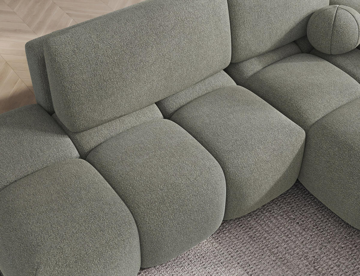 ECKSOFA VITTARIO mit Schlaffunktion & Bettkasten – Modernes L-Sofa 227 cm, inklusive Kissen - Grün, Kunststoff (227/95cm) - Wohnideebilder