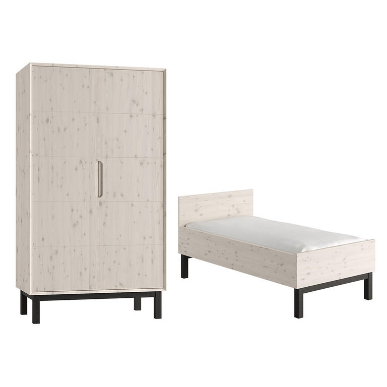 POKOJ PRO MIMINKO 2DÍLNÝ Country Bělené dřevo - bílá, dřevo (145/89/76.4cm) - Petits-meubles