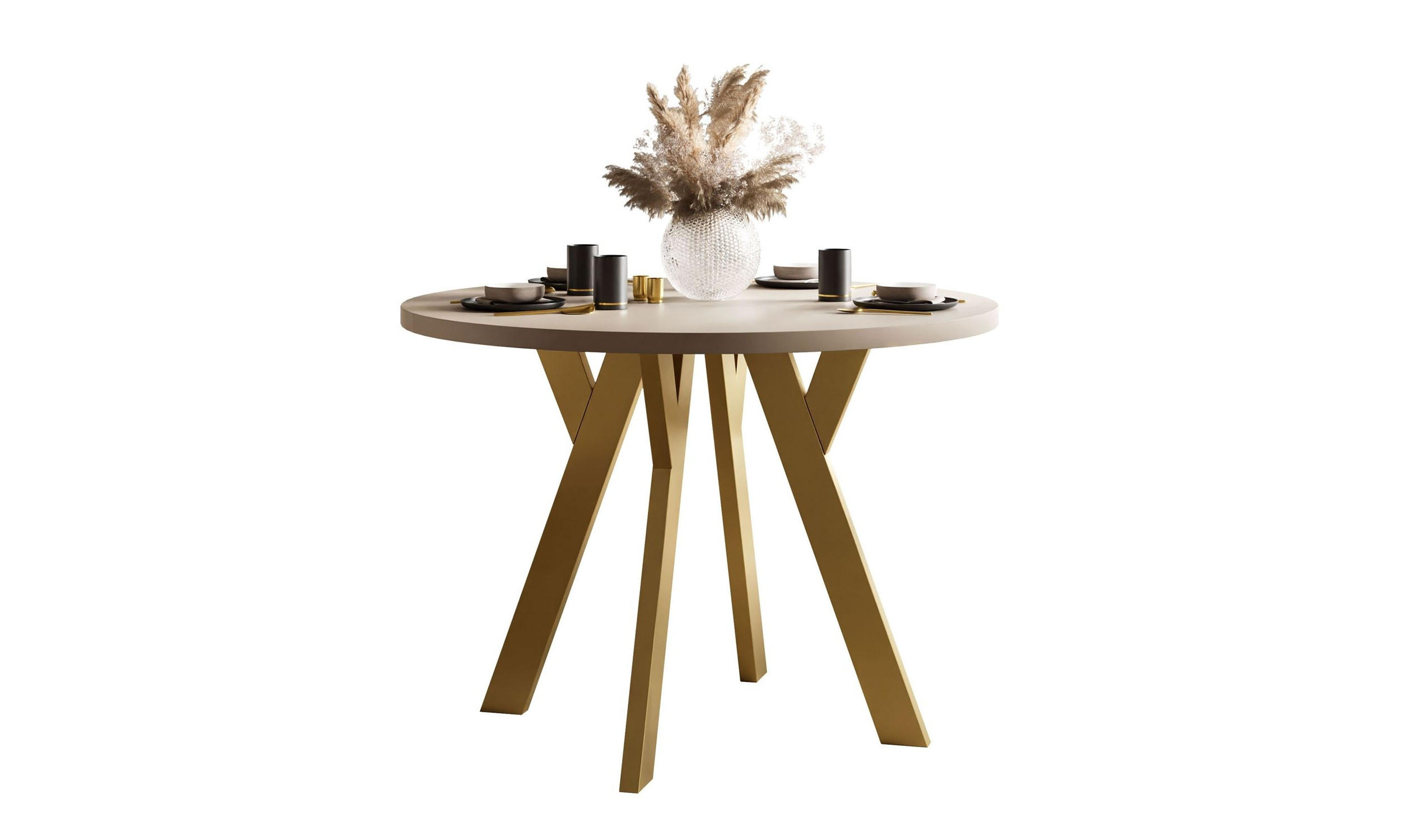 Lookway Esstisch Kaschmir, Gold 100x72.5x100 cm