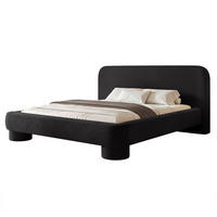 POLSTERBETT Frederico 180x200 cm Schwarz Chenille – (Doppelbett mit Bettkasten, Lattenrost, rundes Kopfteil) - Schwarz, Holz/Holzwerkstoff (180/200cm) - Ravio