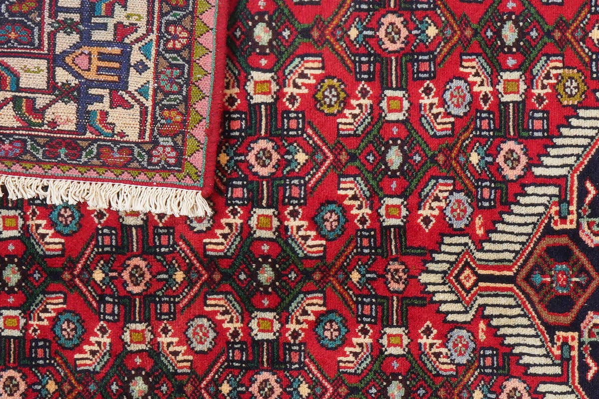ORIENTTEPPICH handgeknüpft Assadabad Rot 207/130 cm Schurwolle - Rot, Textil (130/207cm) - Looma