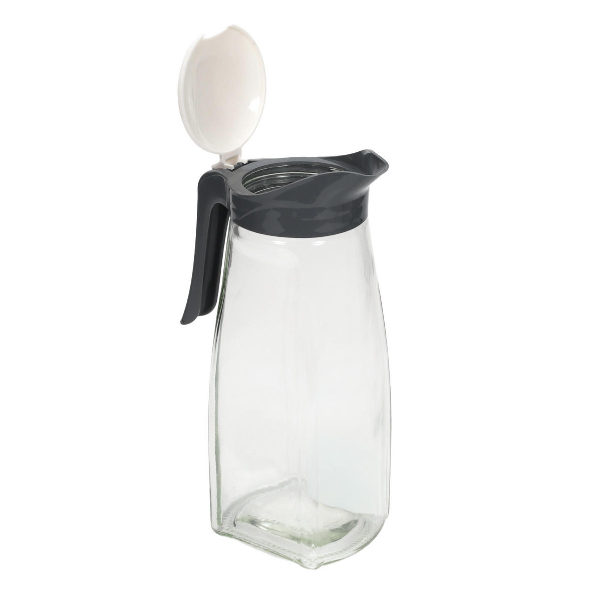 GLASKRUG mit Deckel Grau 1,5 l 15/9/26 cm - Grau, Glas (1.5L) - Excellent Houseware