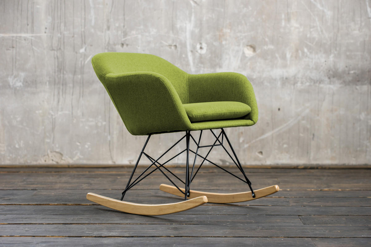 SCHAUKELSTUHL STELLA Grün Webstoff - Grün, Textil (62/73/75cm) - KAWOLA