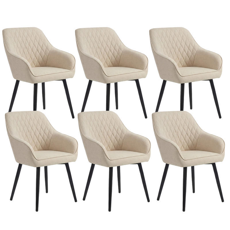 ARMLEHNSTUHL-SET 6 Stück in Stoff(YZ8) - Weiß, Textil (59/78/65cm) - HOMAVO