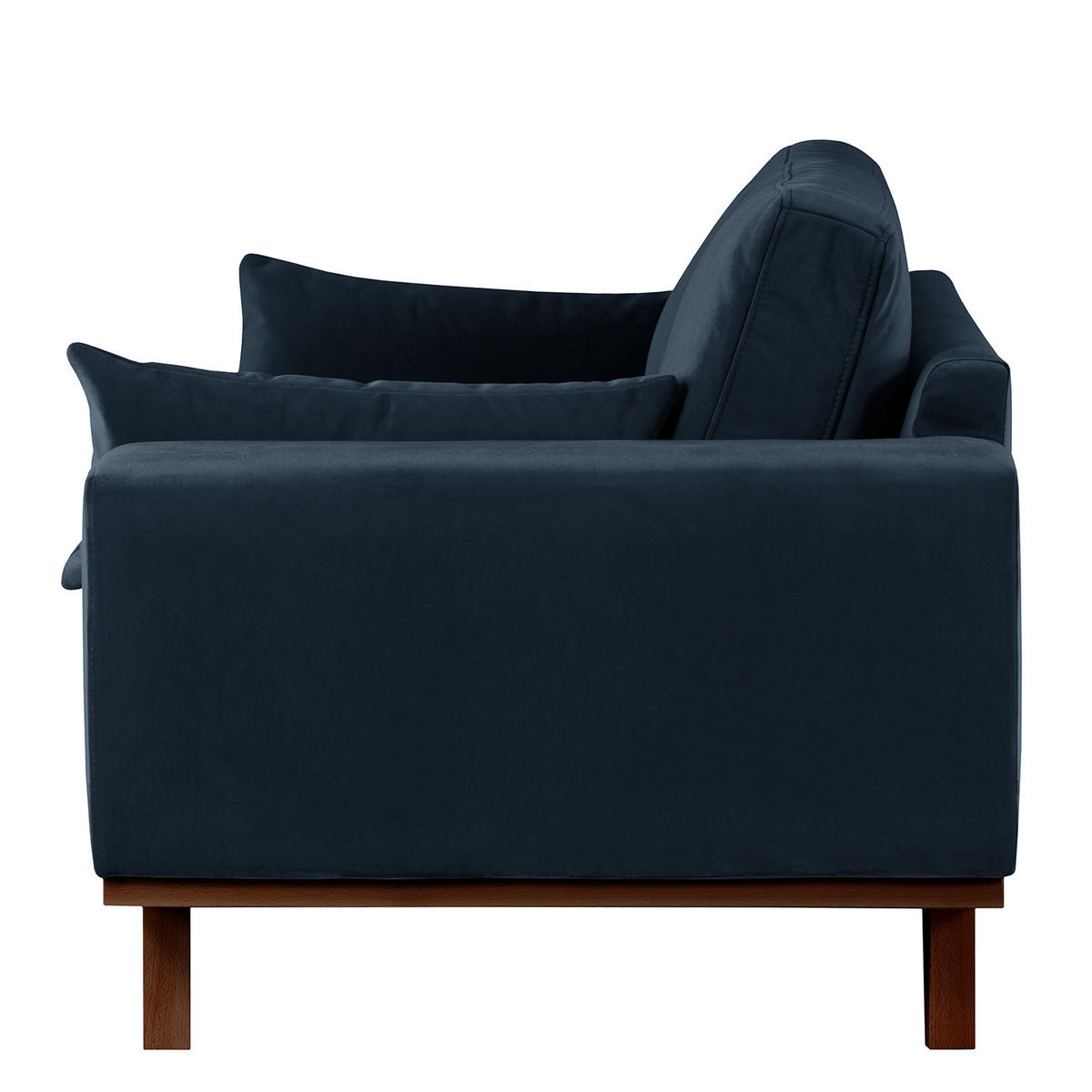 2-SITZER SOFA - Buchefarben/Dunkelblau, Buchenholz/Textil (197/81/88cm) - home24