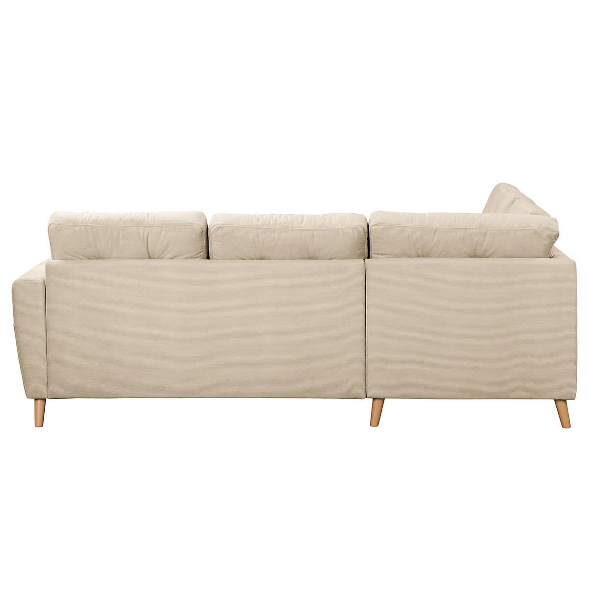 ECKSOFA mit Ottomane - Beige/Braun, Holz/Textil (230/200cm) - home24