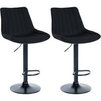 BARHOCKER 2er Set Tolor Stoff schwarz schwarz - Schwarz, Textil/Metall (49.5/112/50cm) - TPFLiving