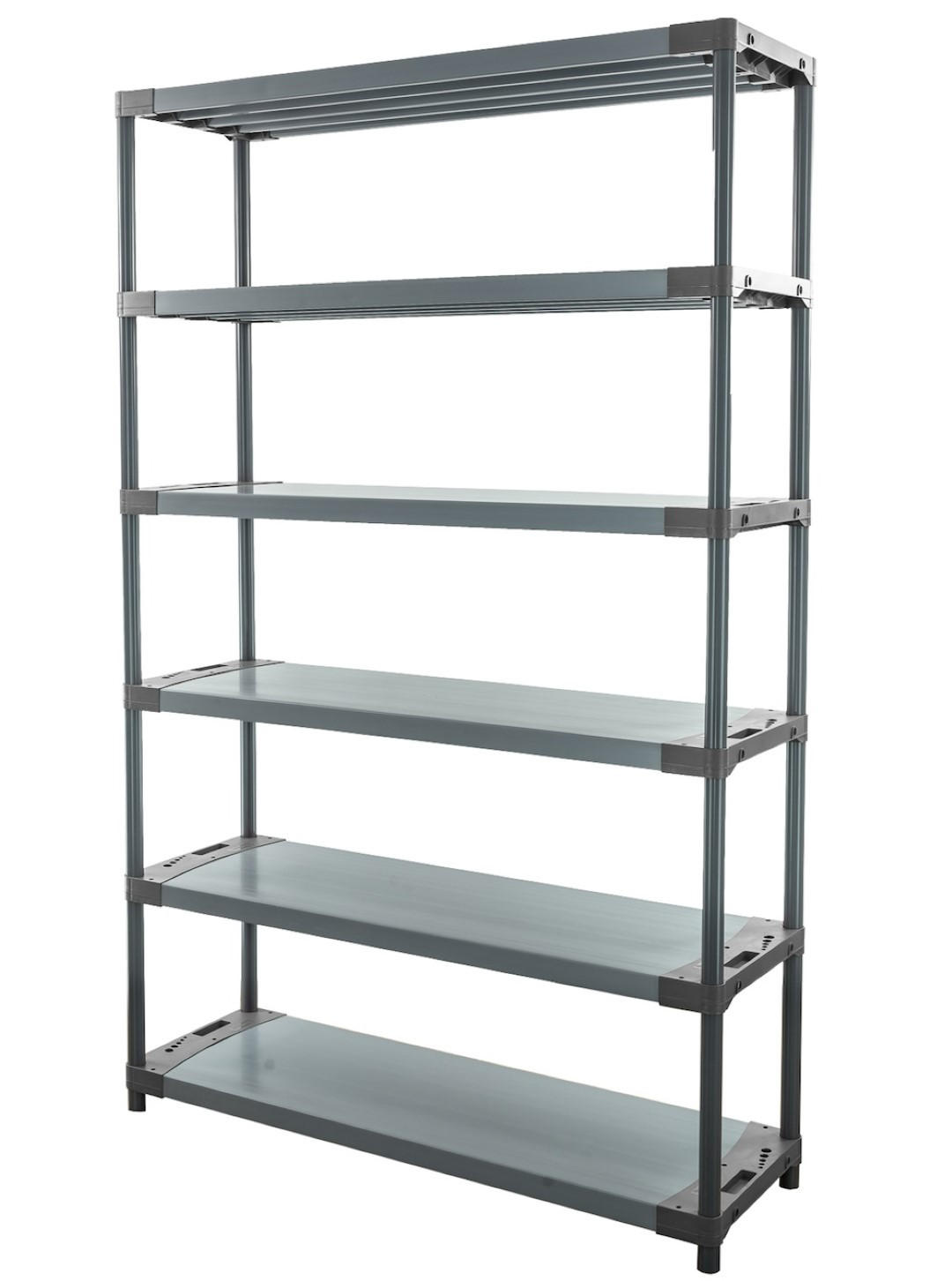 KUNSTSTOFFREGAL BIG GREY BEAR Extra-Tall 220x140x46cm Fachlast 120kg Grau - Grau, Kunststoff (140/222/46cm) - PROREGAL