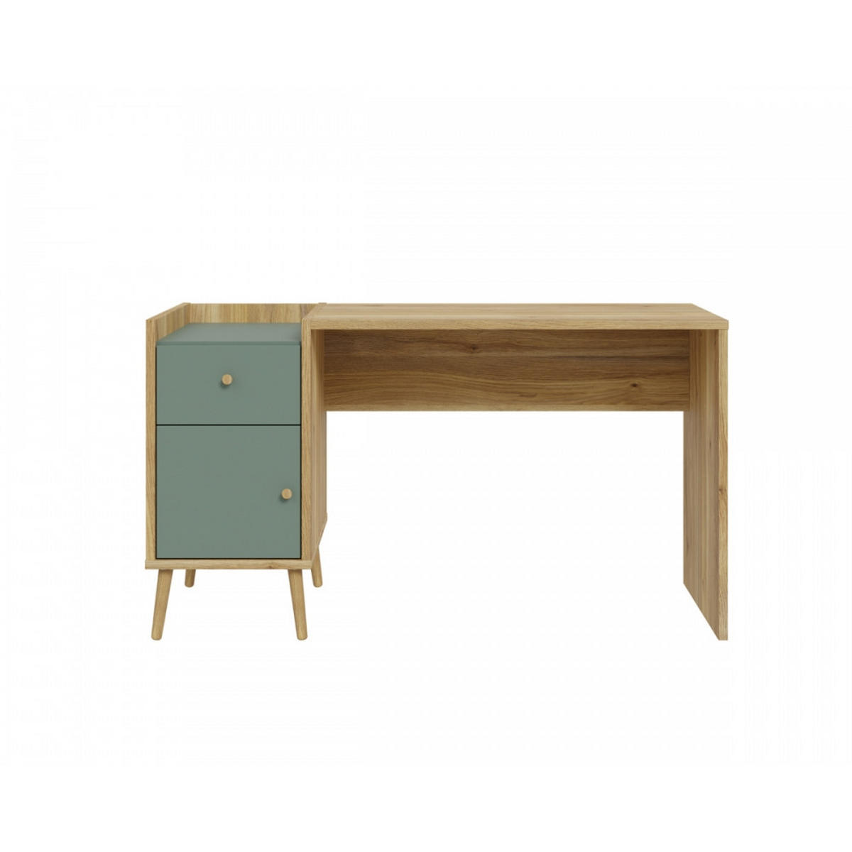 SCHREIBTISCH Salbei,Mauvella Eiche 140/78/60 cm - Salbeigrün, Holzwerkstoff (60/140/78cm) - Forte Möbel