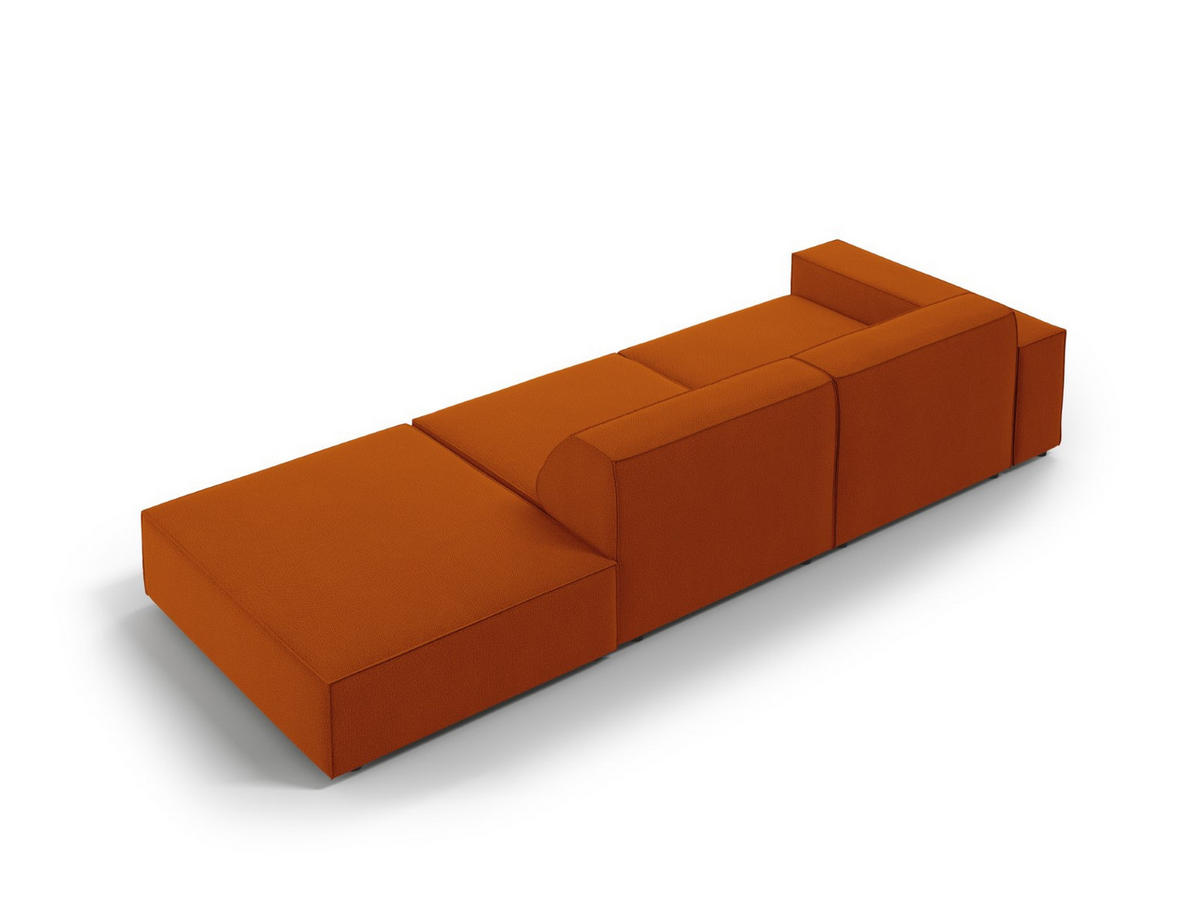 SOFA Jodie aus strukturiertem Stoff terrakotta 3 Sitzplätze - Terracotta, Textil (102/70/262cm) - Micadoni
