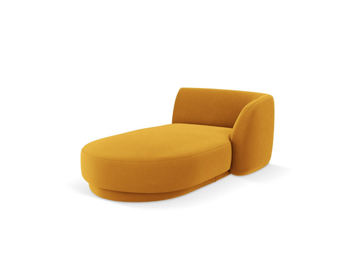 CHAISELONGUE rechts Miley aus Samt gelb - Gelb, Textil (90/70/156cm) - Micadoni