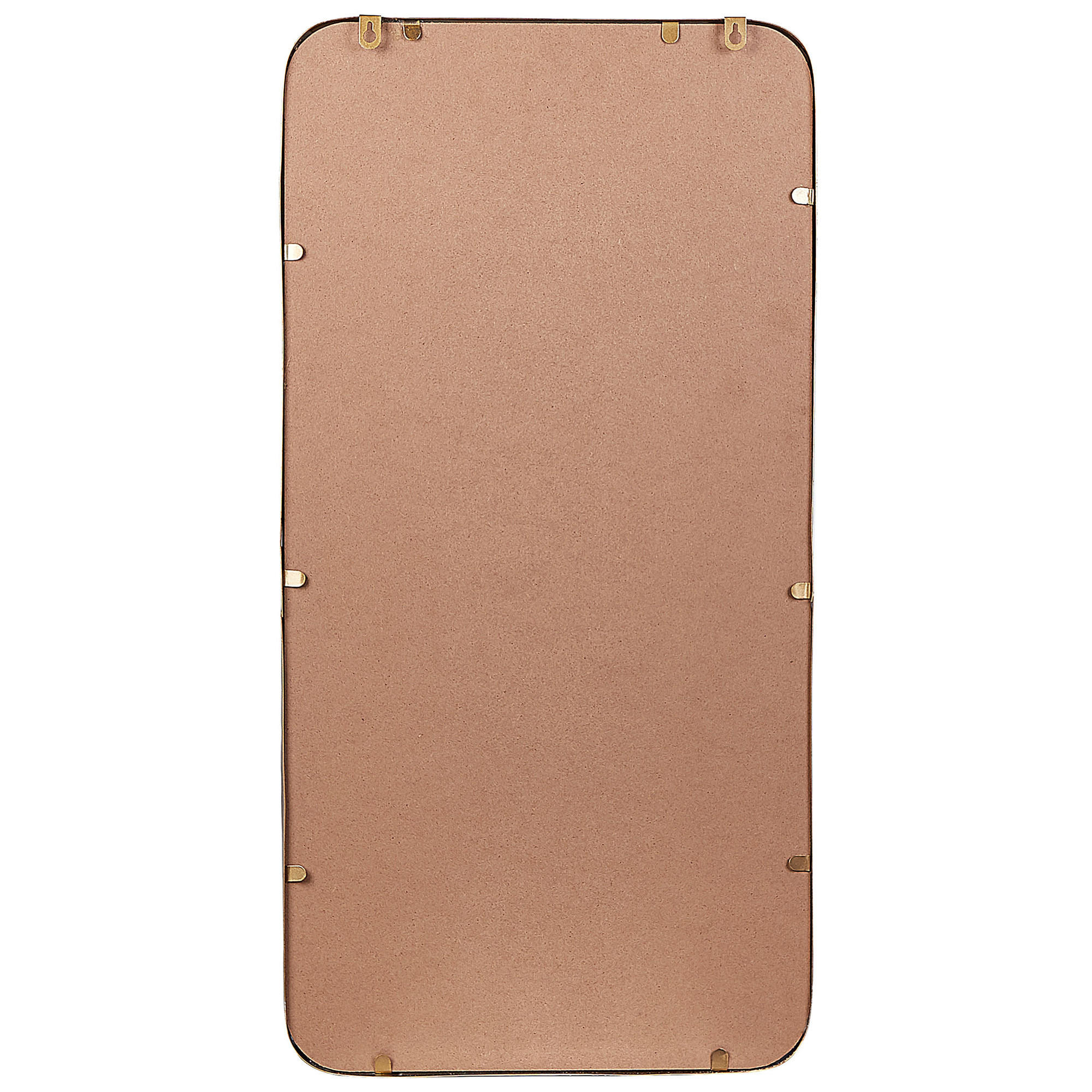 WANDSPIEGEL gold mit Regal 80/40 cm Macon - Goldfarben, Metall (40/80/9cm) - Beliani