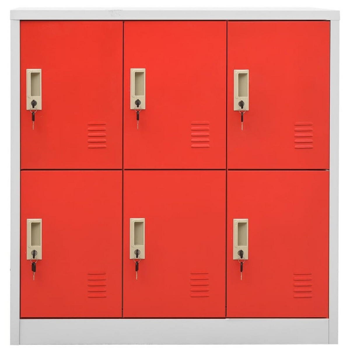 SCHLIESSFACHSCHRANK Hellgrau Und Rot 90/45/92,5 Cm Stahl - Rot, Metall (45/92.5/90cm) - vidaXL