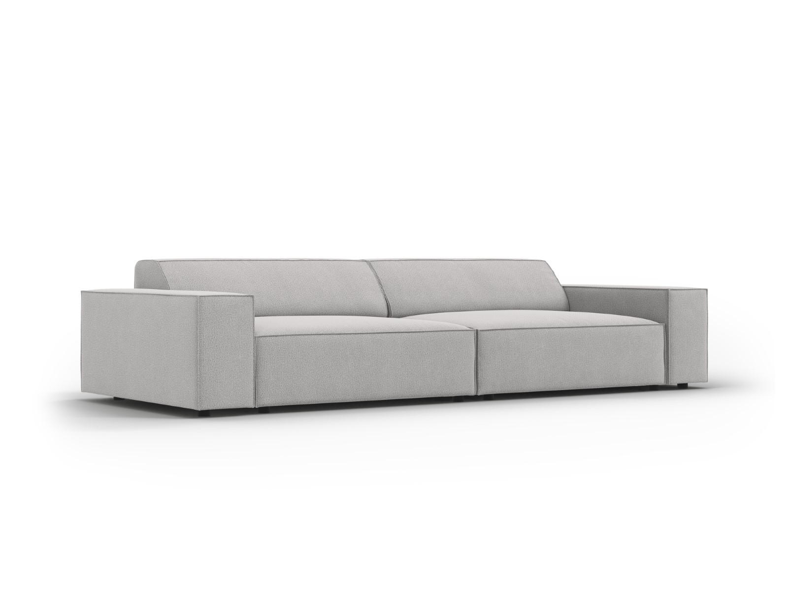 SOFA Jodie aus strukturiertem Stoff hellgrau 3 Sitzplätze - Hellgrau, Textil (102/70/204cm) - Micadoni
