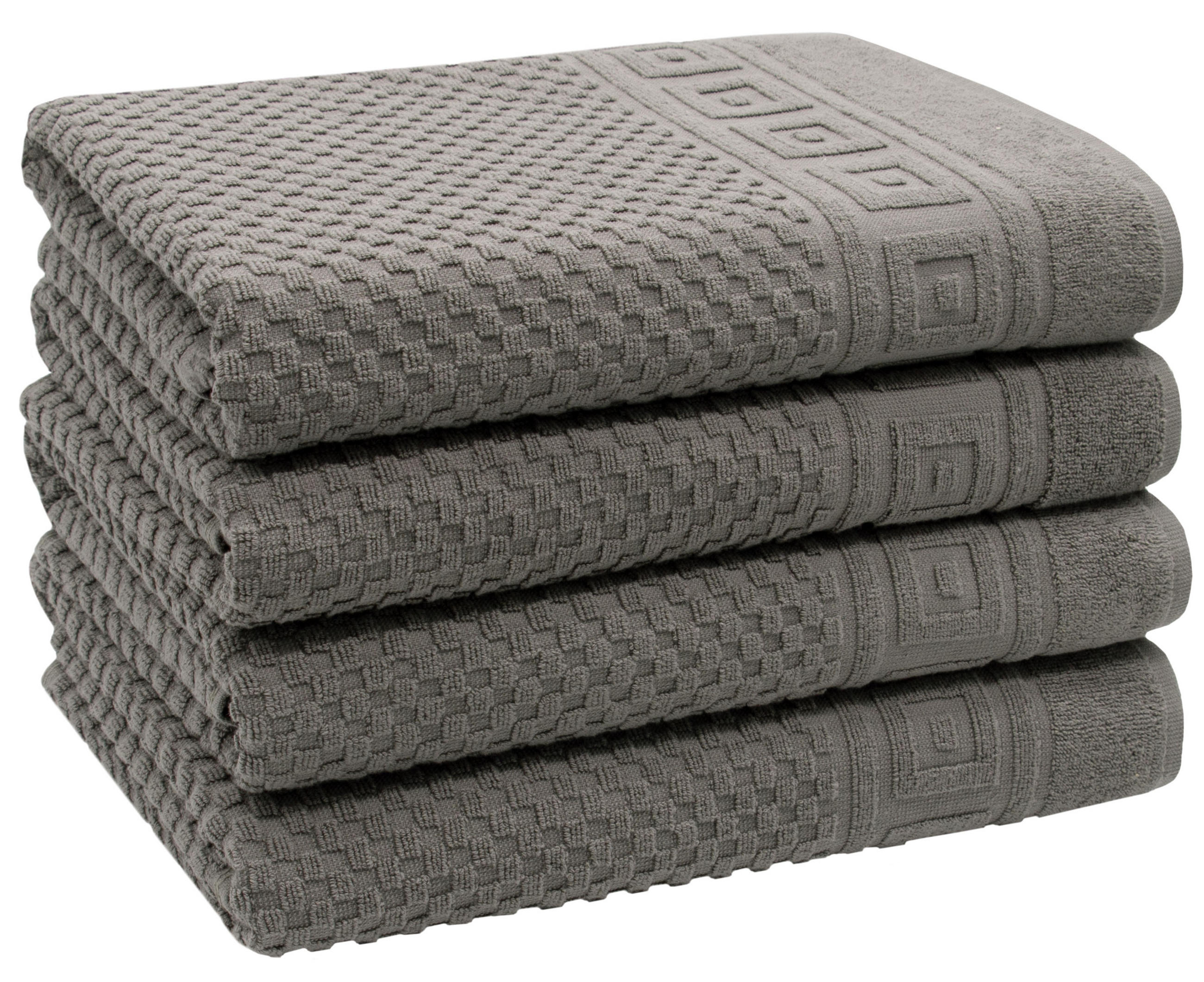DUSCHTÜCHER, 4er-Set, 70x140 cm, 100% Baumwolle, Grau - Anthrazit, Textil (70/140cm) - Zollner