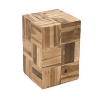 BEISTELLTISCH Cubes Teak Massivholz naturfarben - Naturfarben, Holz (30/30/45cm) - CREEDWOOD