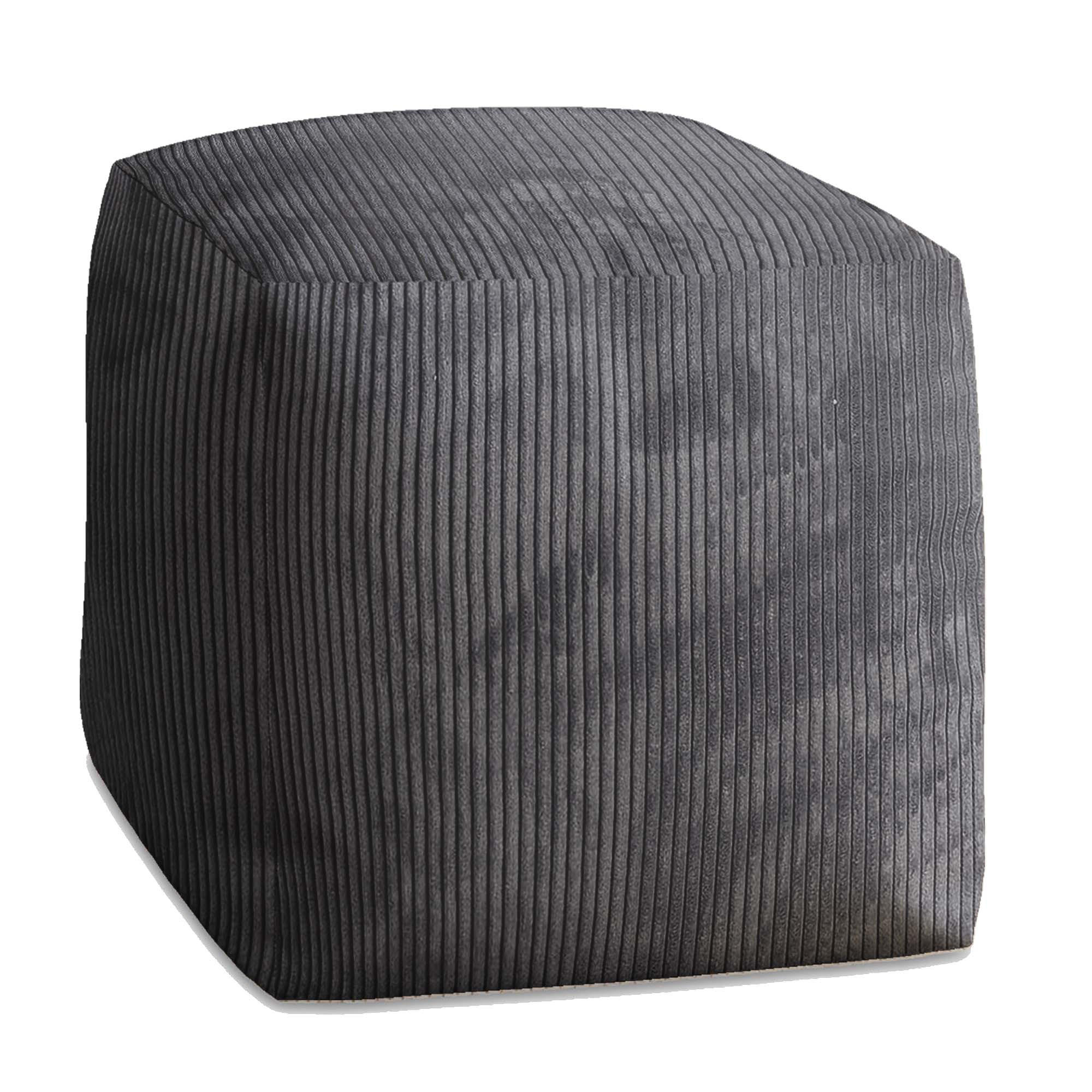 SITZSACK CUBE Granite Gray - Dunkelgrau/Grau, Textil (60/60/60cm) - Dreamroots