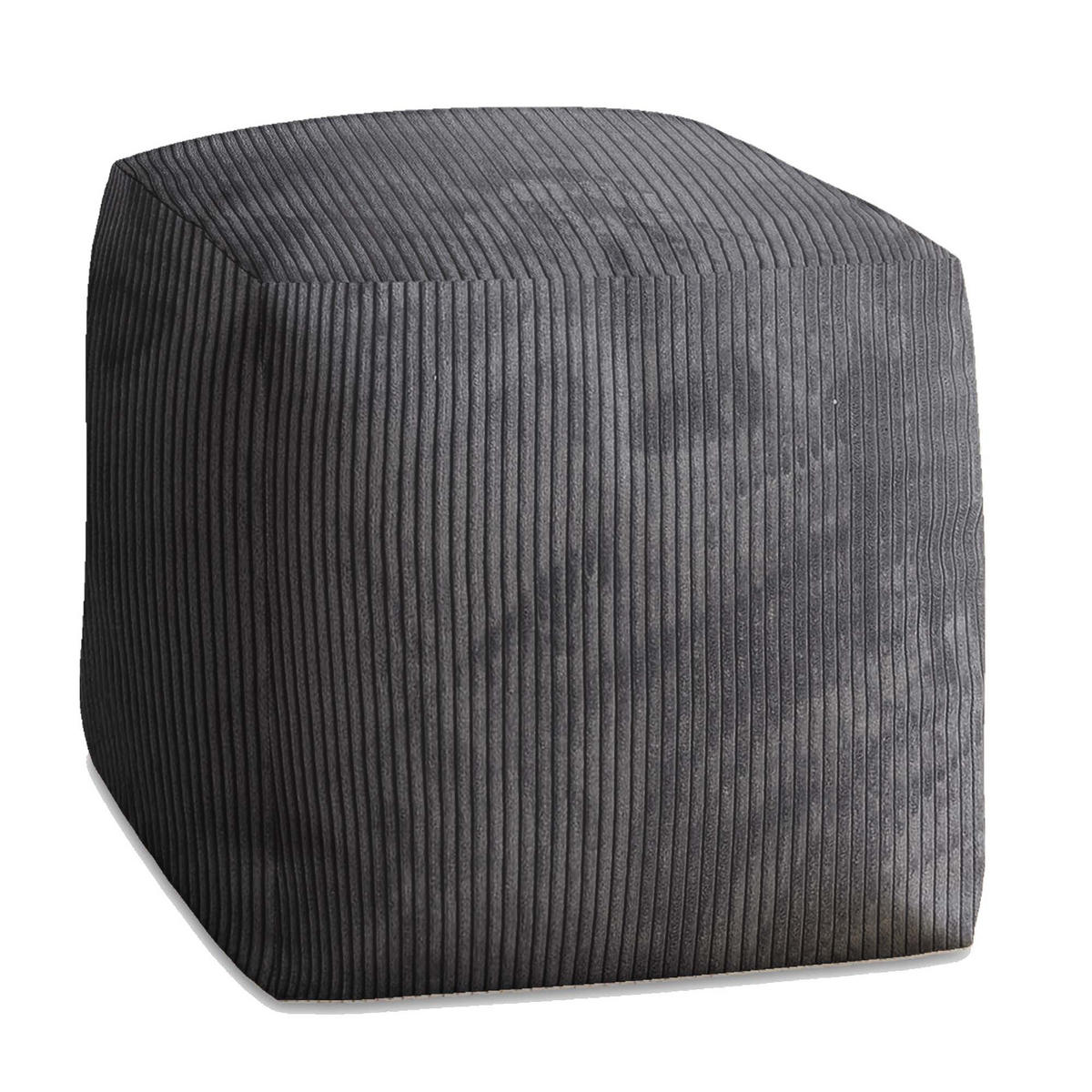 SITZSACK CUBE Granite Gray - Dunkelgrau/Grau, Textil (60/60/60cm) - Dreamroots