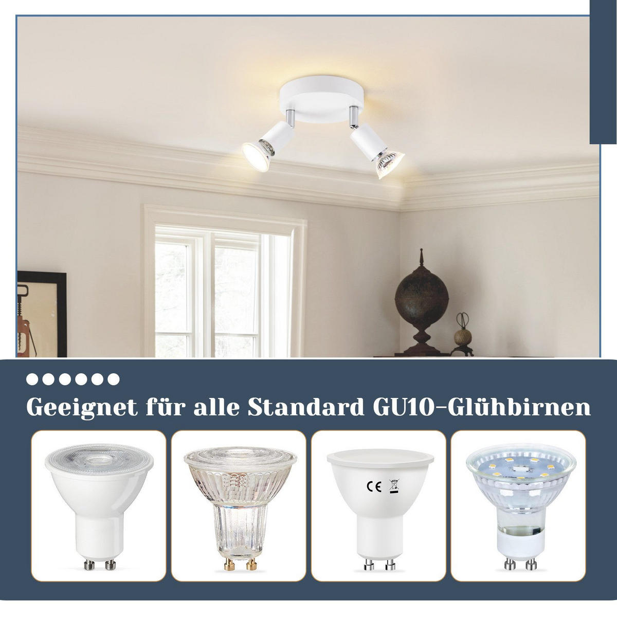 STRAHLER Windsheim 2-flammig 12/12/10.4 cm - Weiß, Metall (12/12/10.4cm) - Nettlife