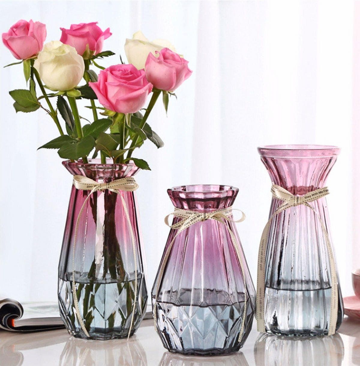 VASE Glas - Pink, Glas (10cm) - LIBRATON