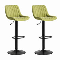 BARHOCKER höhenverstellbar 87-109 cm Samt Grün 4er-Set - Grün, Metall (46/87/47cm) - Meubliv