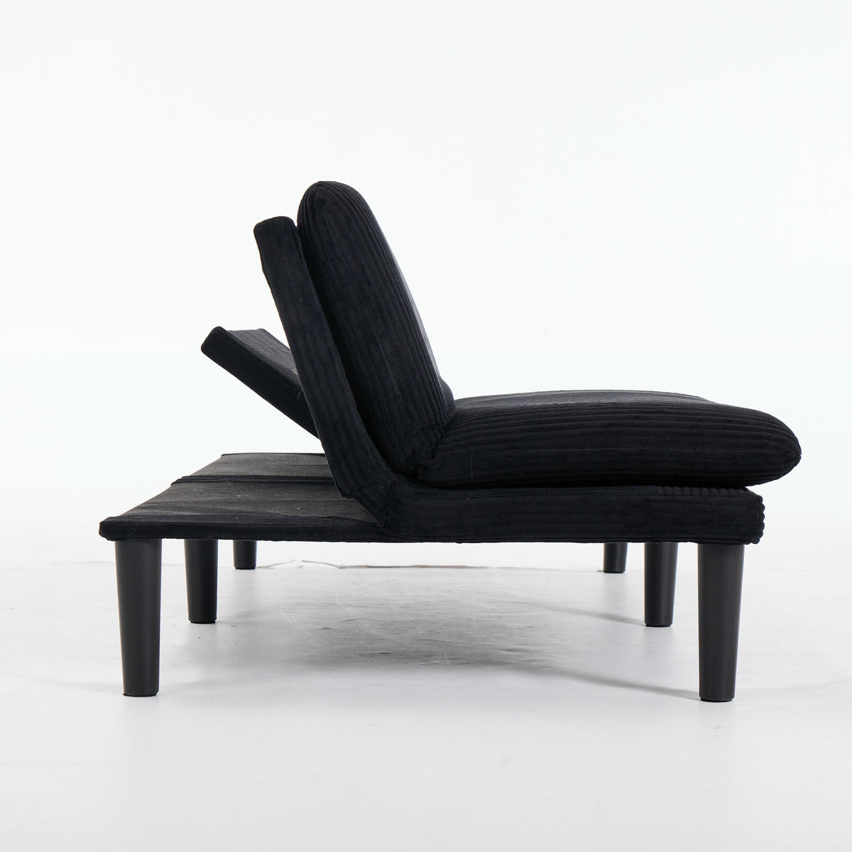 SCHLAFSOFA 167/43/67 cm in Schwarz Cord - Schwarz, Textil (86/67/168cm) - Oxeza