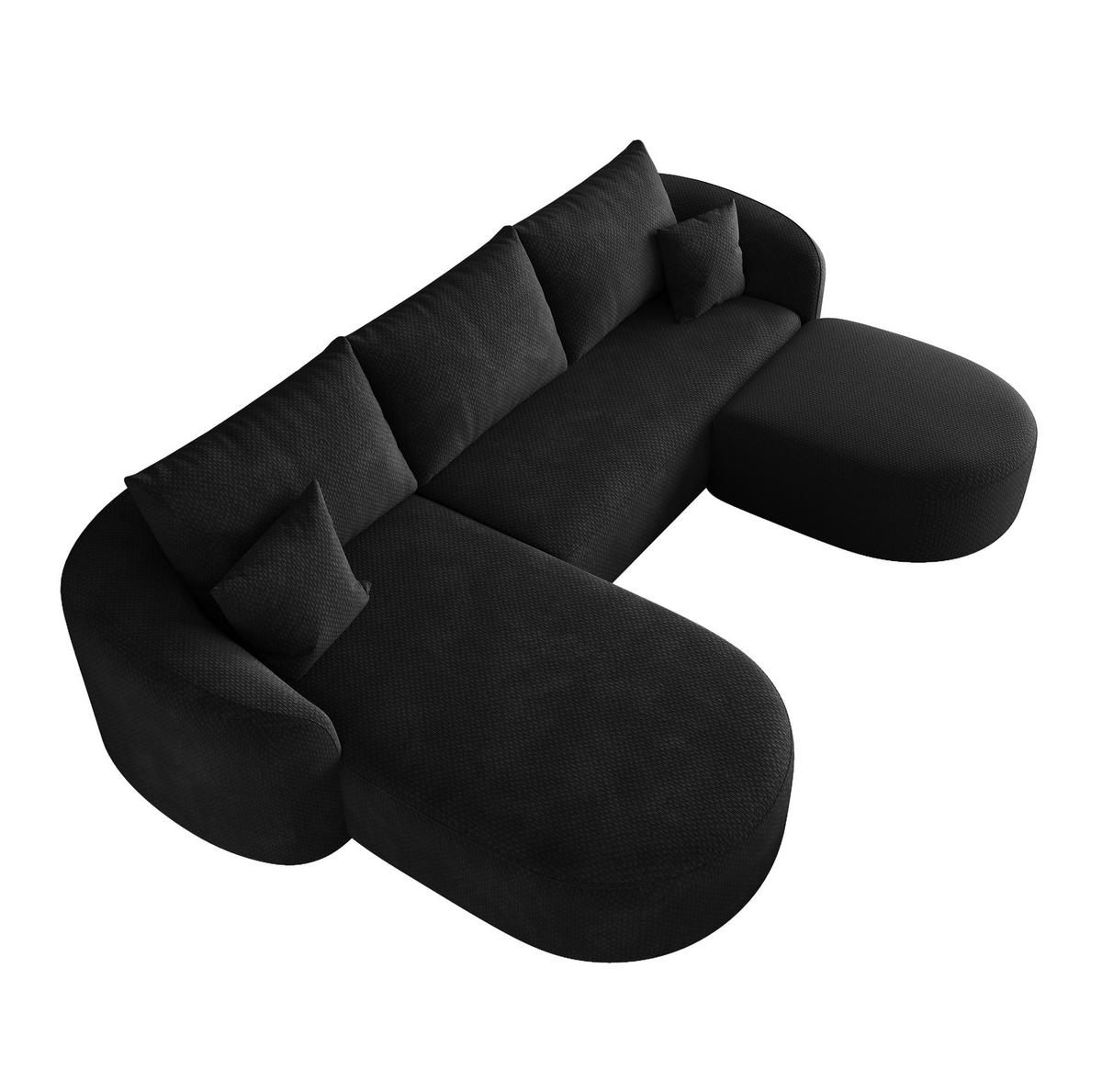 ECKSOFA 266/168/85 cm schwarz aus Stoff ohne Montage - Schwarz, Textil (168/266cm) - OKWISH